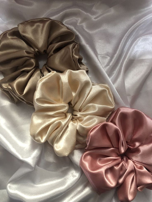 3 pc Silk hair scrunchies
