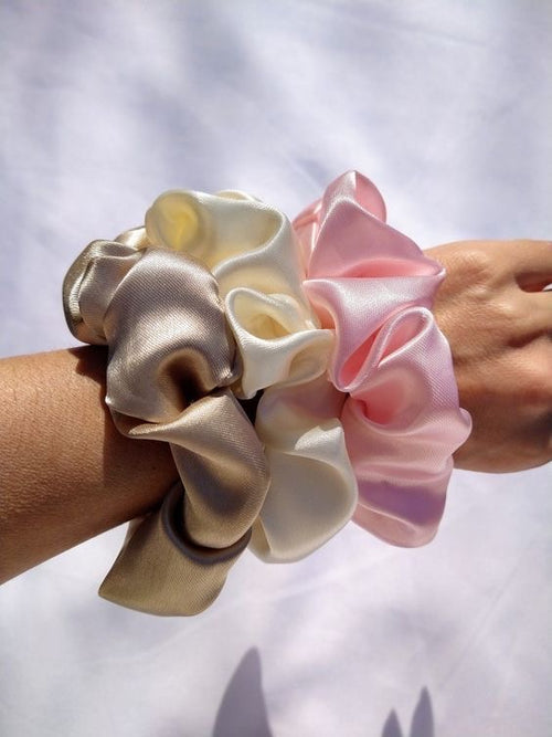 3 pc Silk hair scrunchies