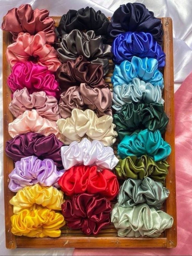 3 pc Silk hair scrunchies